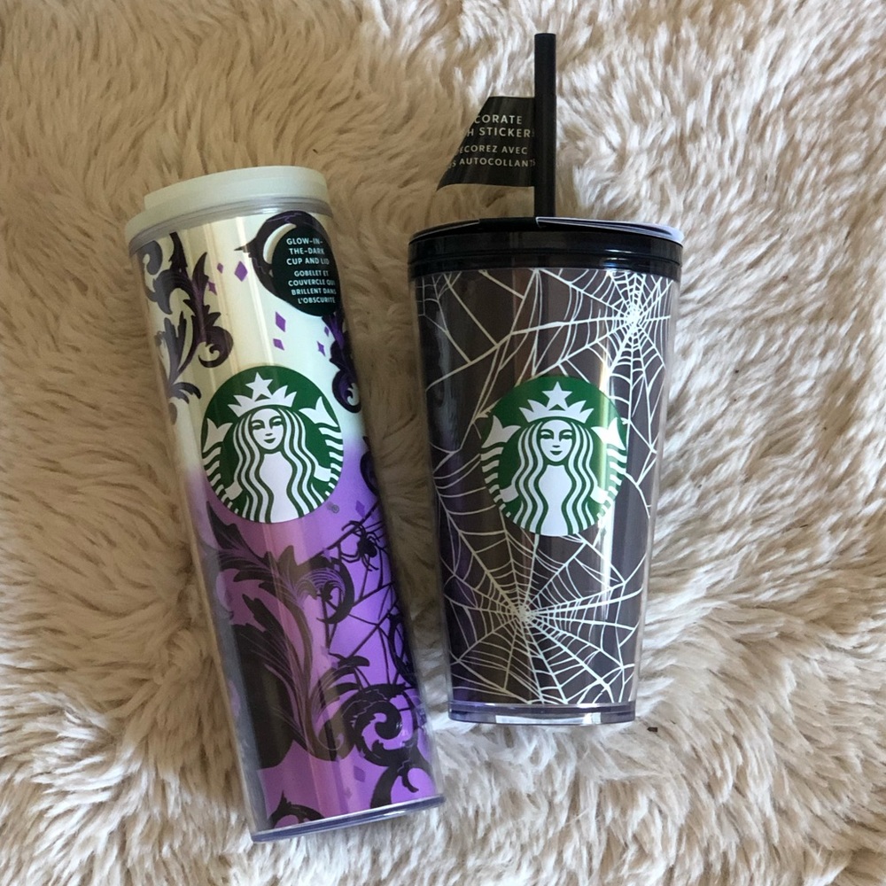 TWO Glow in the dark Starbucks cup bundle